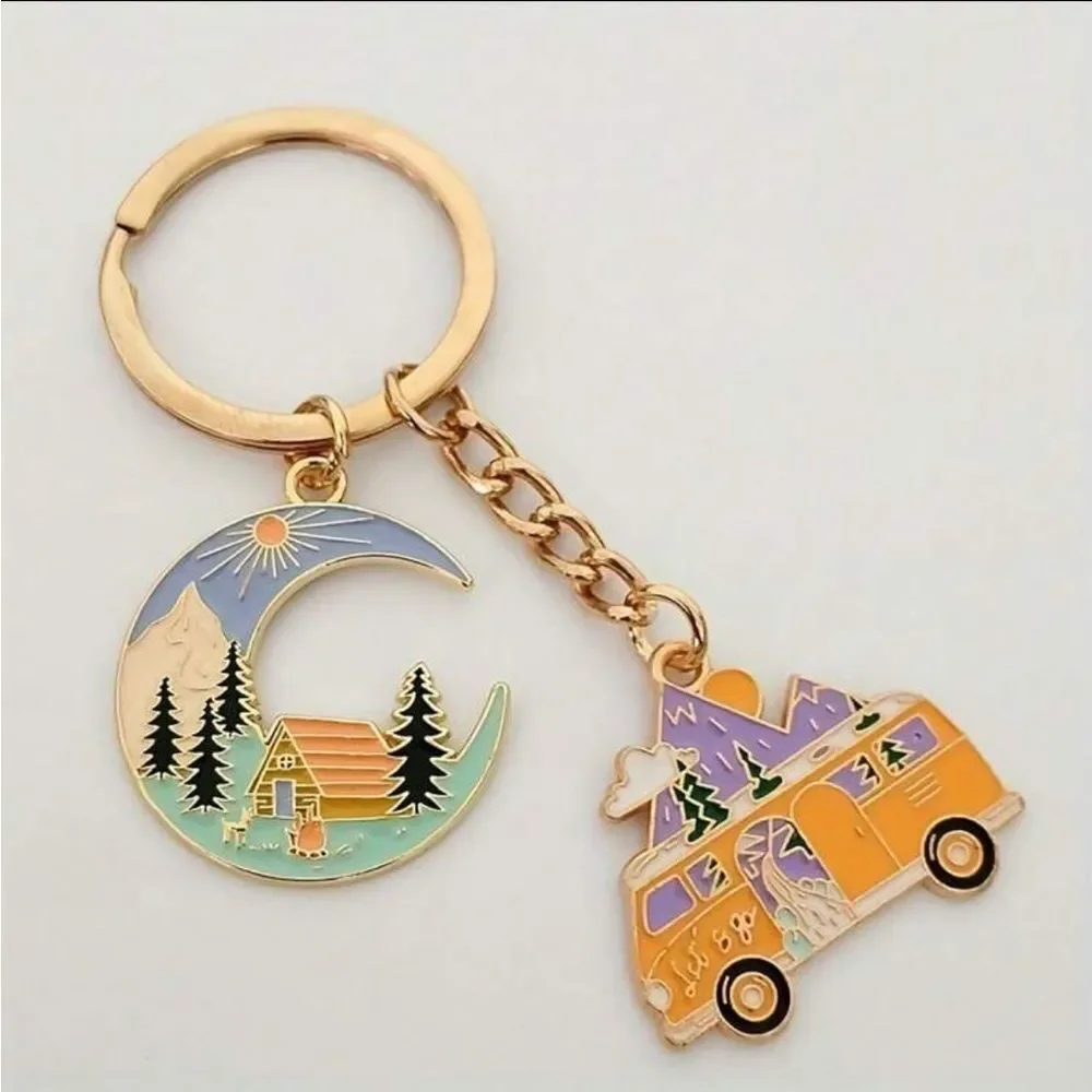 Gold and Multicolor Keychain Set S1087